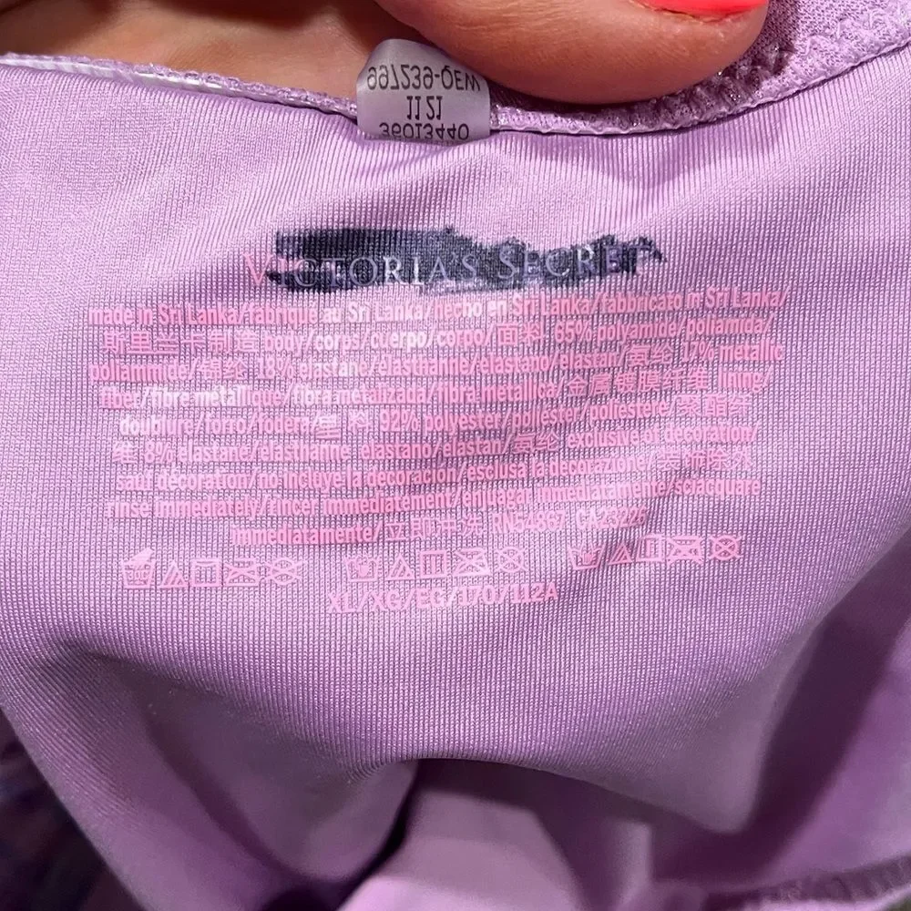NWOT Victoria’s Secret Swim Halter Cut-Out One-Piece Swimsuit Backless Purple XL